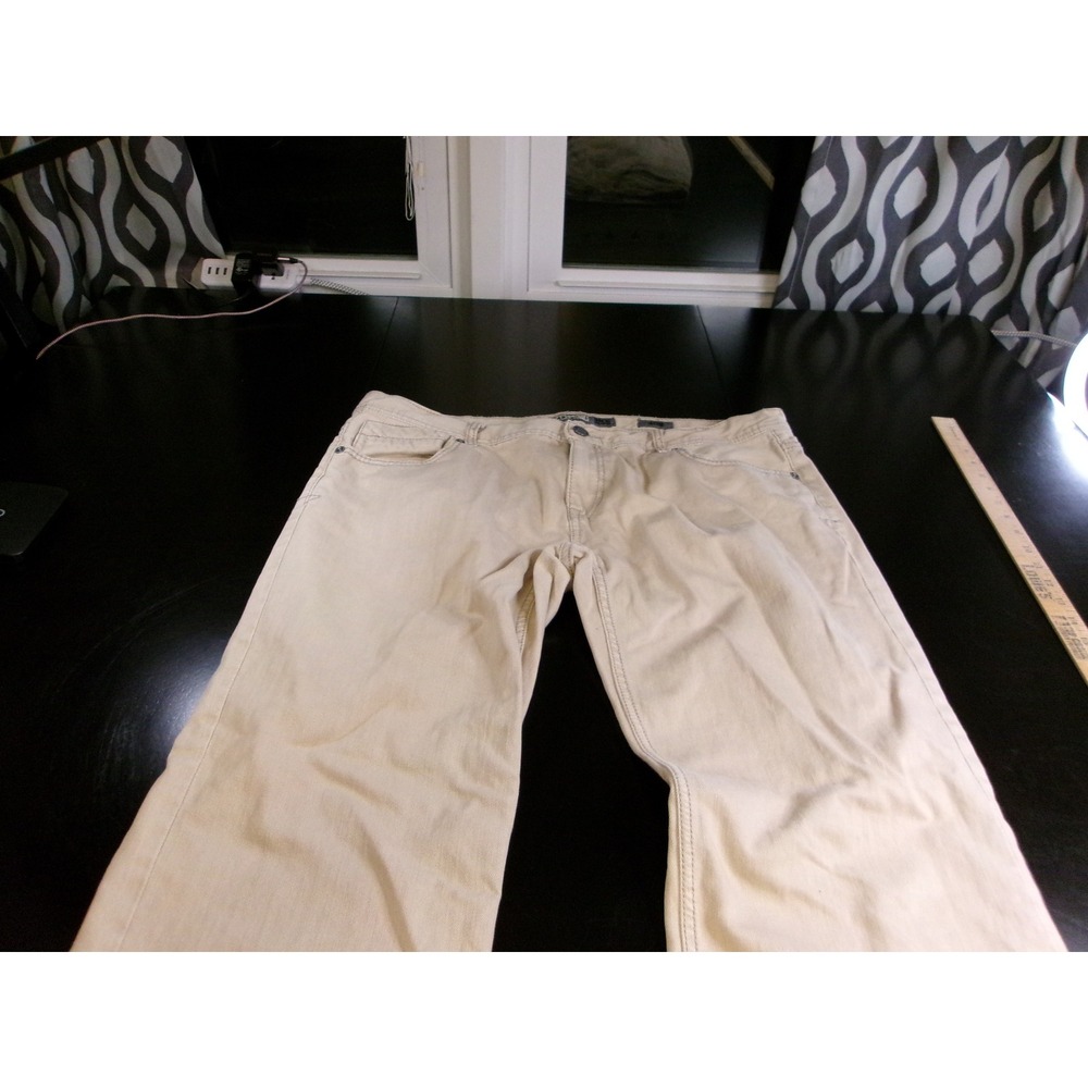BKE Carter Straight Leg Jeans Mens 40R Tan‎ Khaki Denim 100% Cotton ABM20012